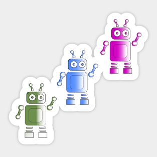 Colorful Robots Sticker